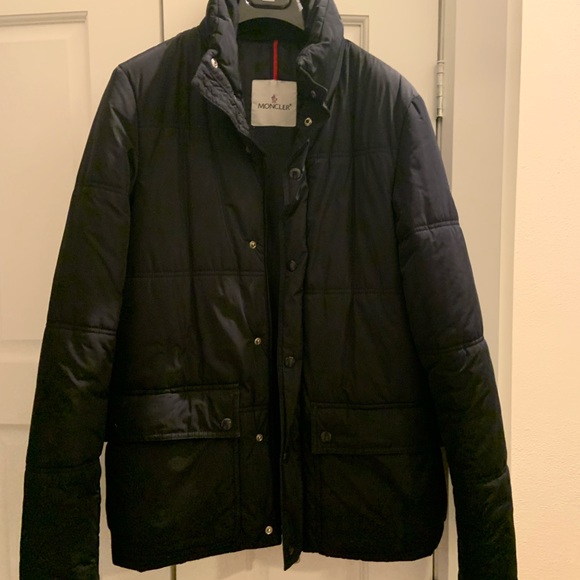 MENS MONCLER AUTHENTIC SZ 2 NAVY DUVET FILLED  PUFFER JACKET MEDIUM - Picture 12 of 16